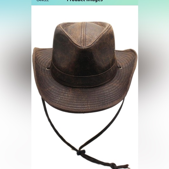 ✨Weathered Outback Outdoorsmen Shapeable Western Hat with Chin Cord, Brown ✨ - Picture 7 of 15